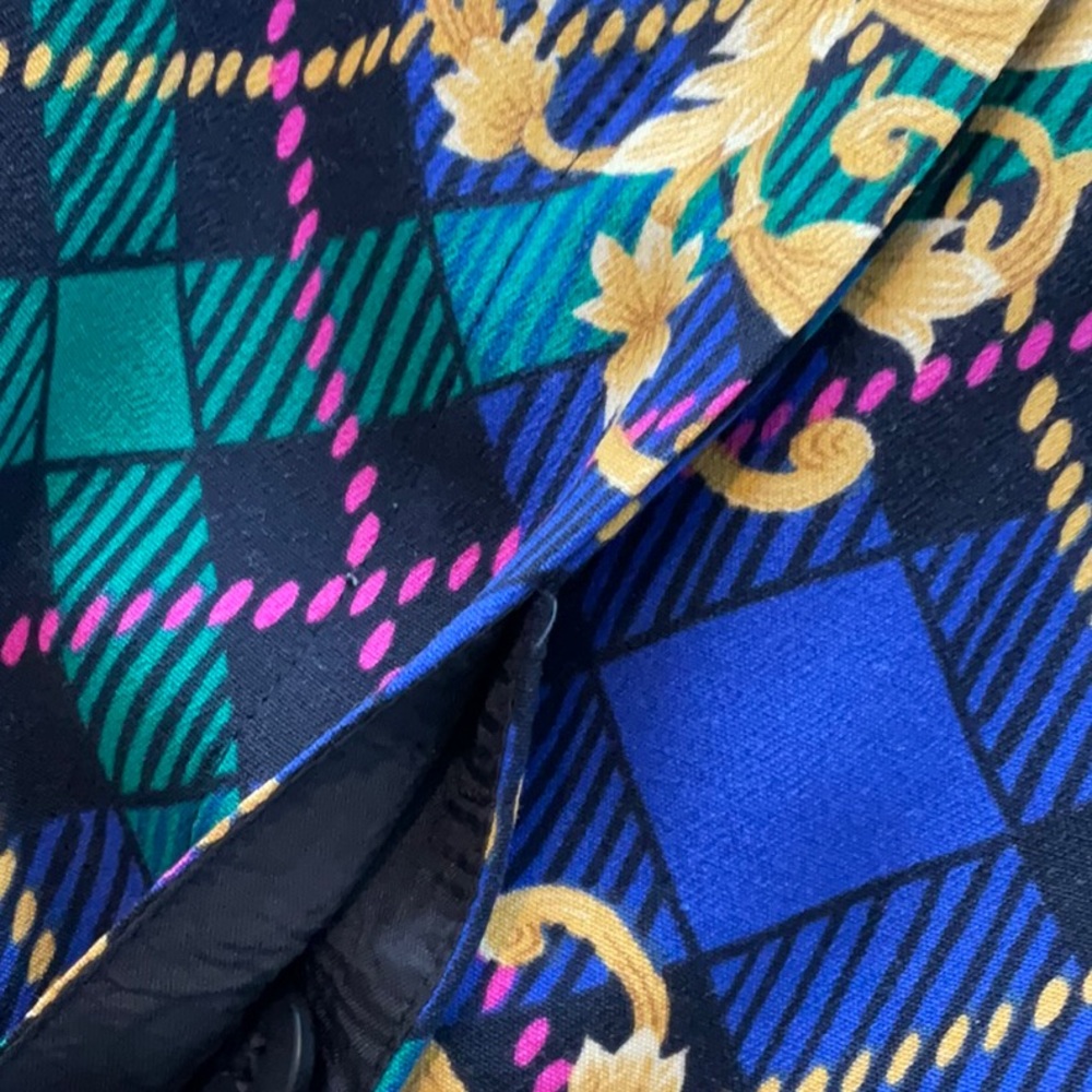 Plaid Patterned Dress in Blue and green